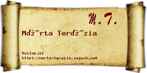 Márta Terézia névjegykártya